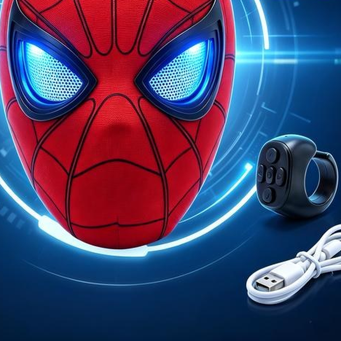 BlinkHero mask with ring remote and cable