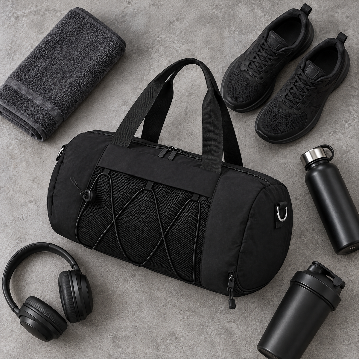 DryHaul duffel with gym essentials