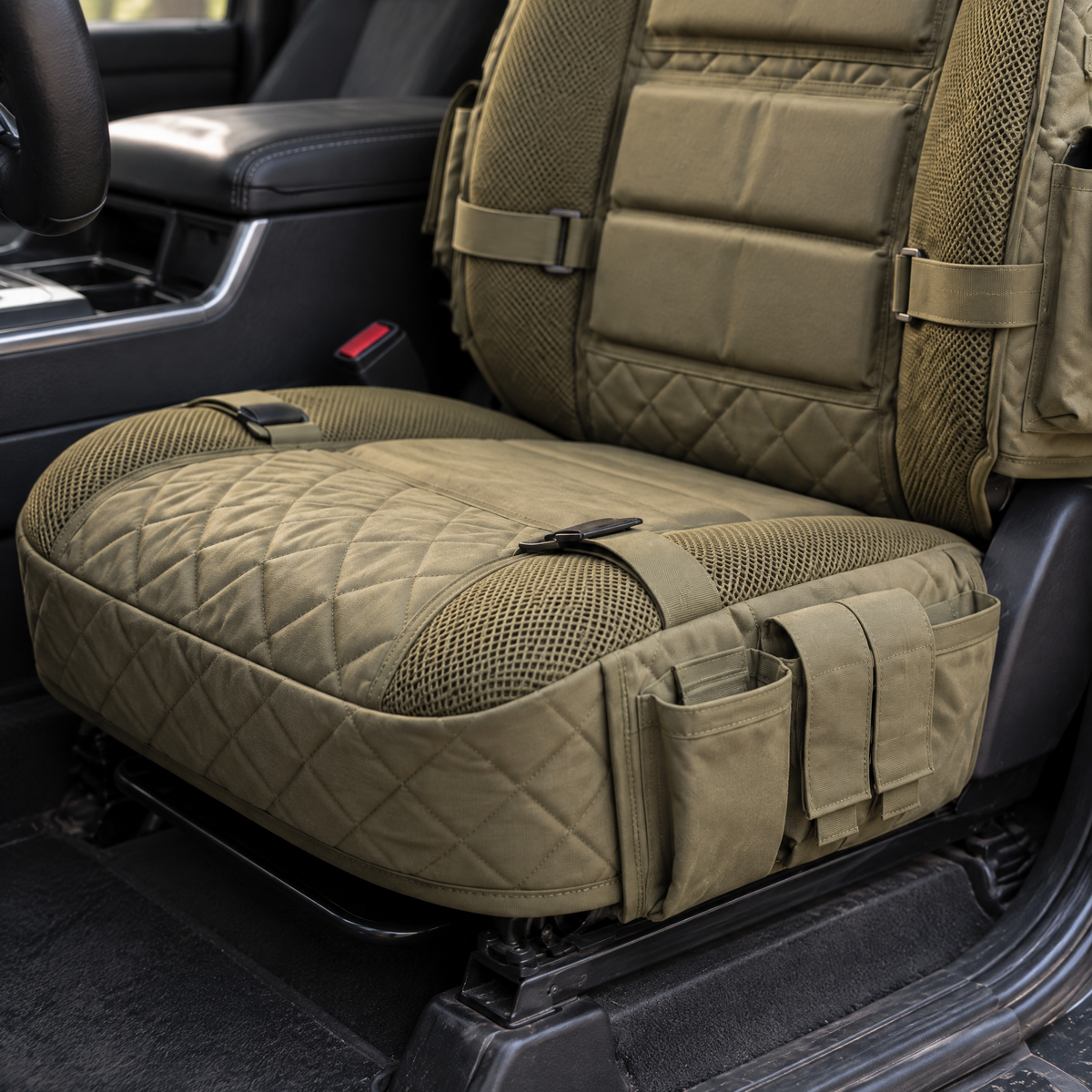 FieldRig quilted seat base and front pouches