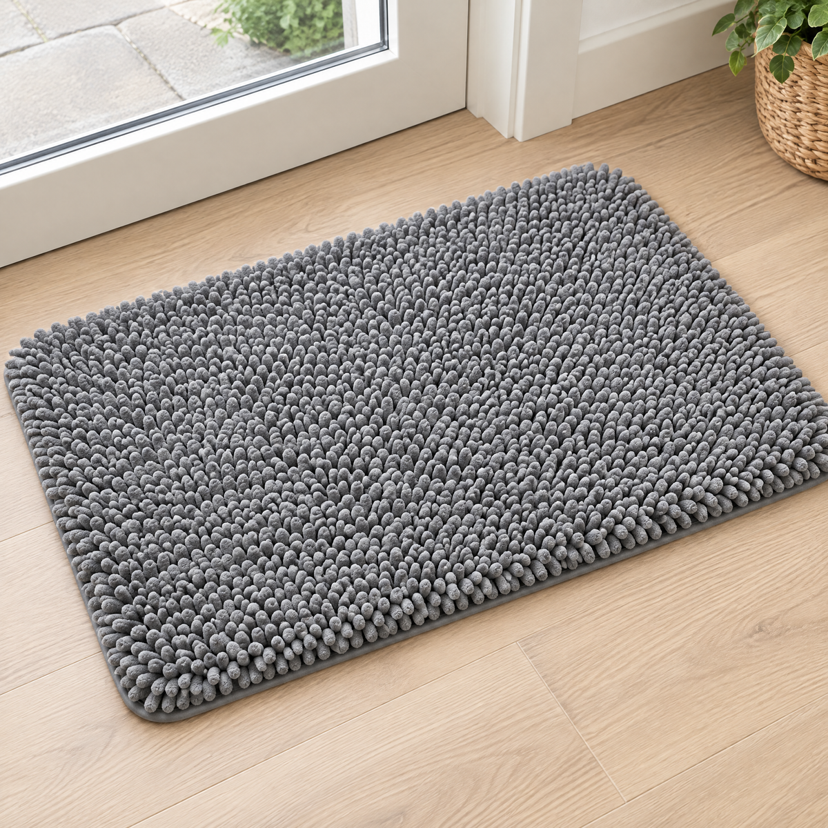 Grey PawDry chenille door mat