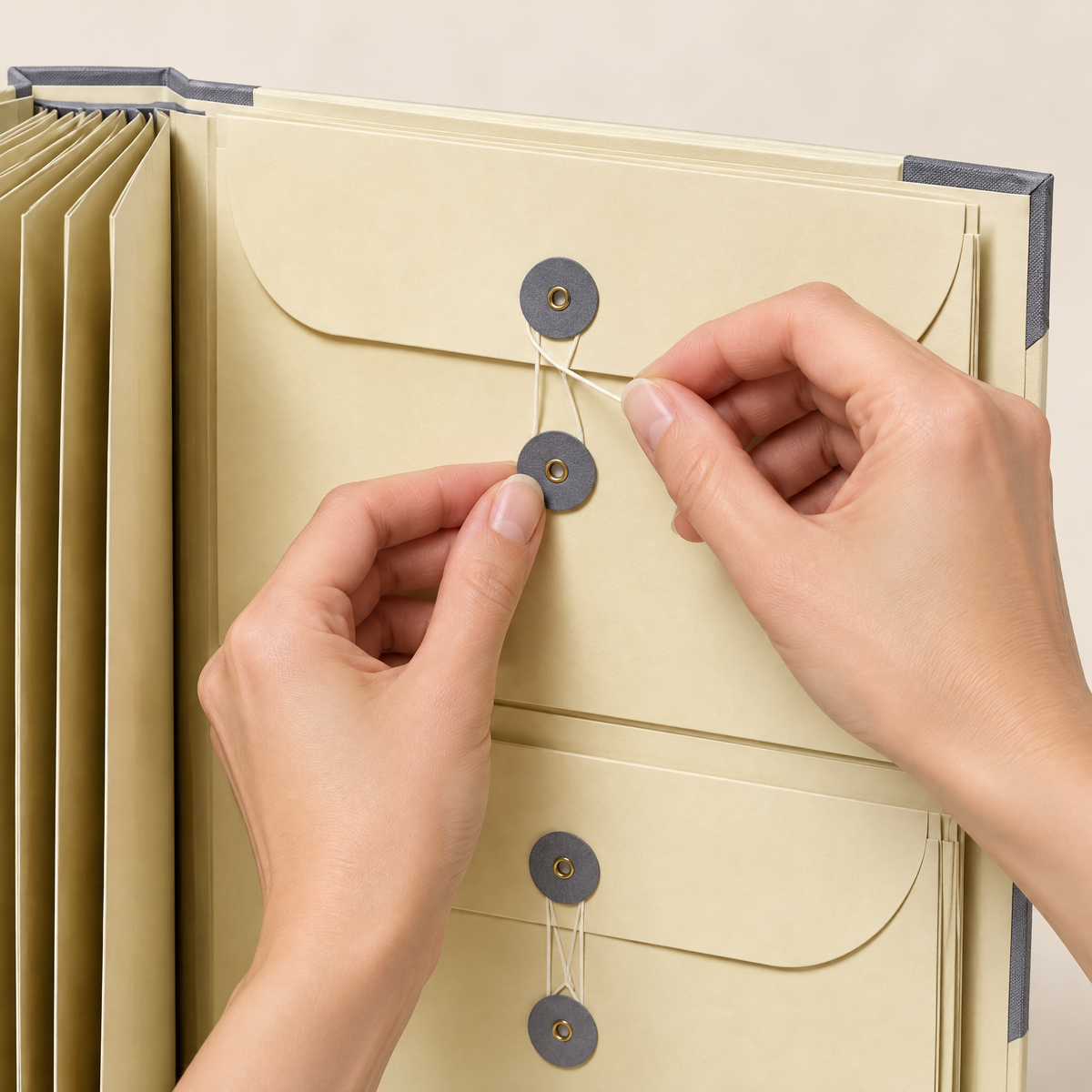 SafeKeep envelope string-tie close-up