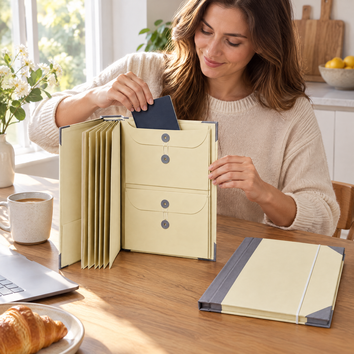 Placing a passport in the SafeKeep folio