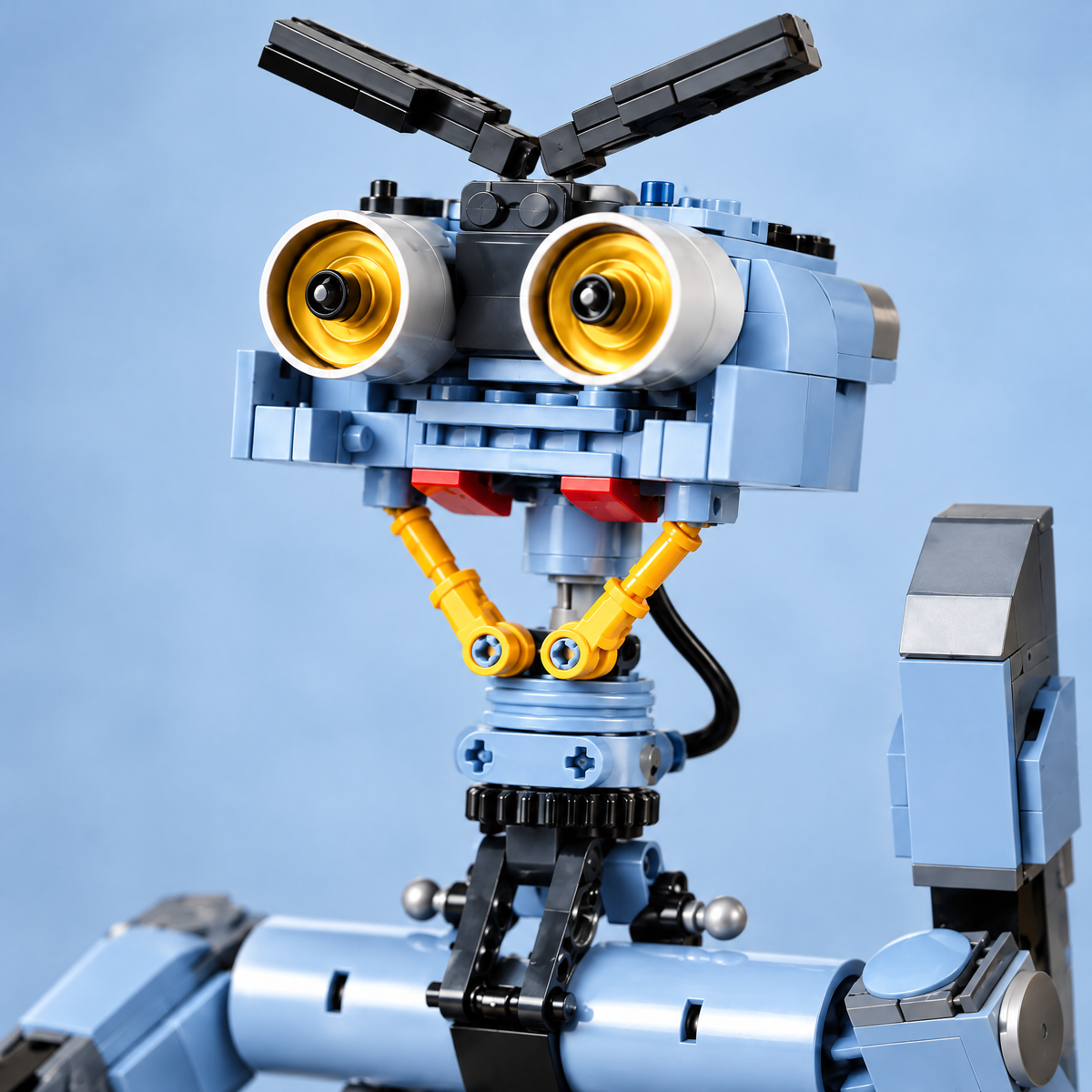 TrackBot robot head and arms close-up