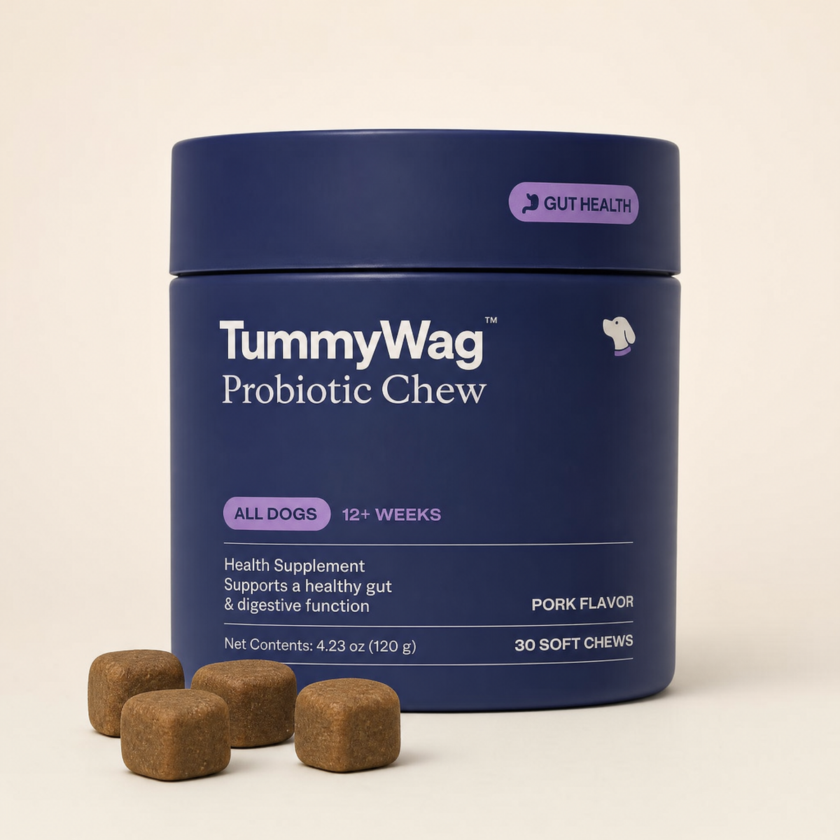TummyWag jar of probiotic soft chews
