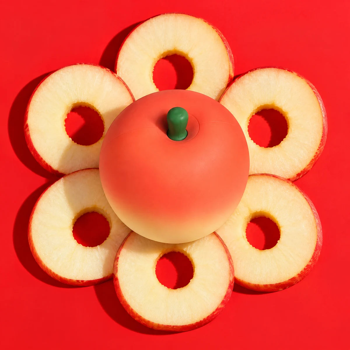 Pip on a flower of apple rings